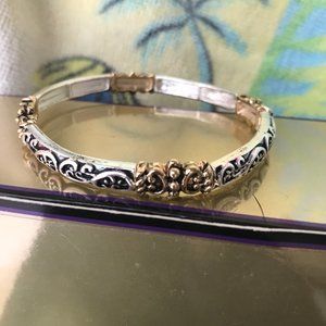 Antique Style Stretch Bracelet Contemporary Metal Triple plated Birthday…